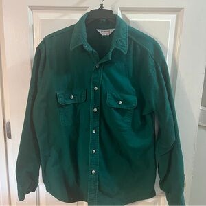Vintage FIVE BROTHER flannel shirt Men's large vtg 90s USA chamois cloth green
